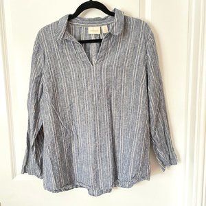 Chicos women blue and white striped tunic